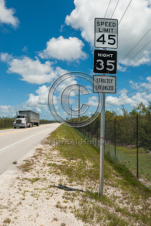 Speed management for Key deer, during day 45 MPH, during night 3
