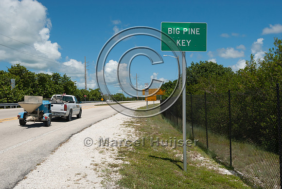 Sign, approaching Big Pine Key, Big Pine Key, Florida, USA