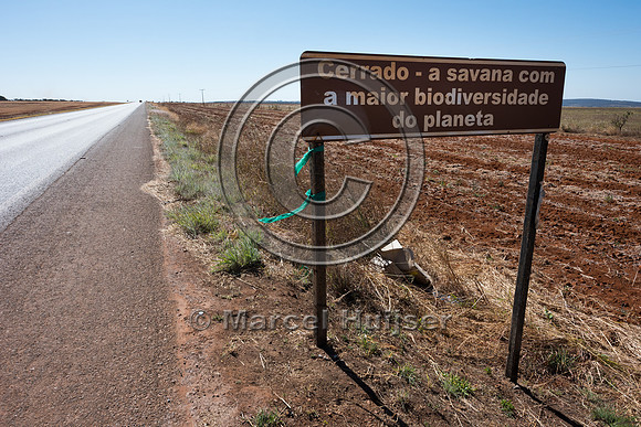 Sign, cerrado, a savanna with the highest biodeiversity on the p