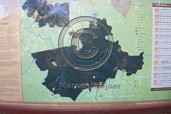 Map SP-139, Carlos Botelho State Park, São Paulo, Brazil