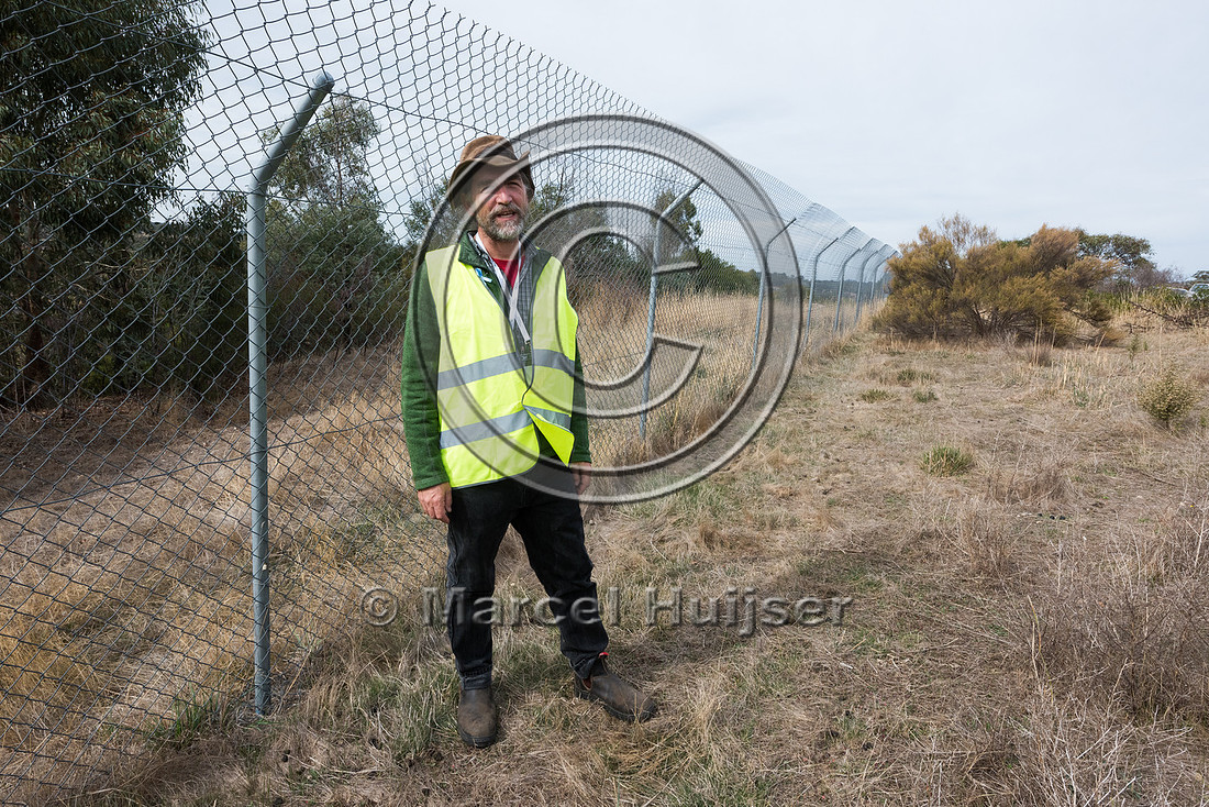 Fence designed to keep koala  (Phascolarctos cinereus) off the h