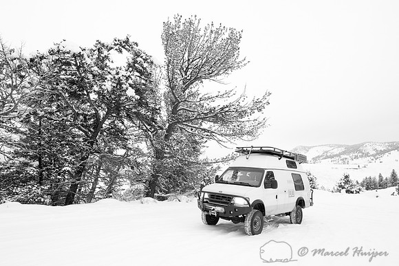 Winter camping trip, Yellowstone National Park, Wyoming, USA