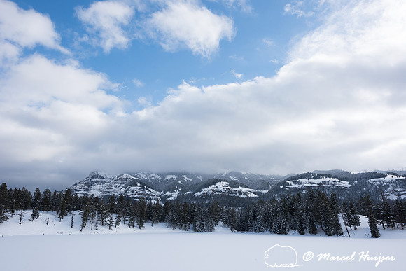 Trout Lake in winter, Yellowstone National Park, Wyoming, USA