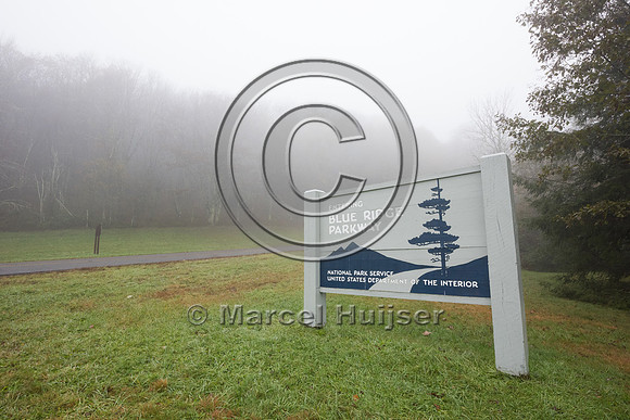 Sign Blue Ridge Parkway, North Carolina, USA