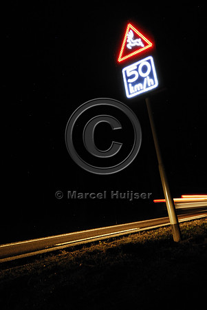 Animal detection system at night, Harderwijk, The Netherlands