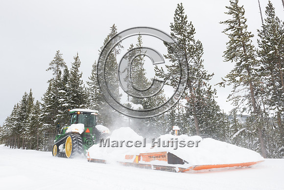 Grooming the snow covered road, Yellowstone National Park, Wyomi