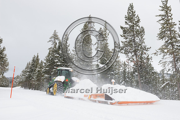 Grooming the snow covered road, Yellowstone National Park, Wyomi