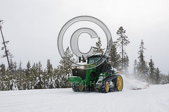 Grooming the snow covered road, Yellowstone National Park, Wyomi