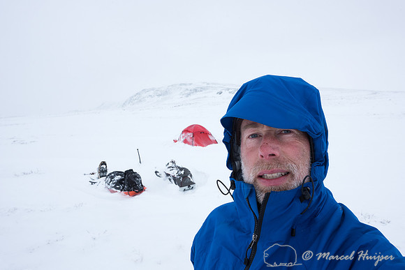 Marcel Huijser at first camp, Dovrefjell, Norway