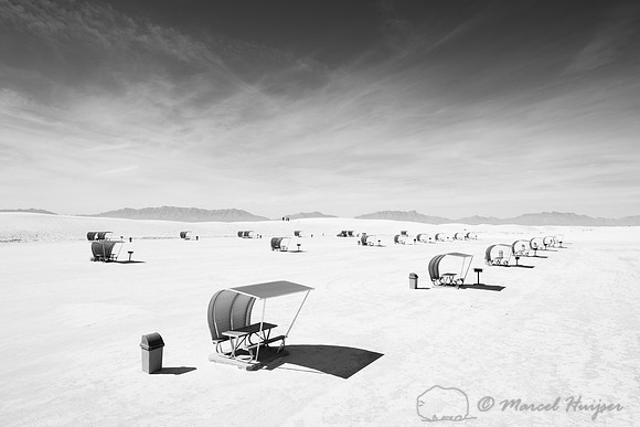 Picknick shelters, White Sands National Monument, New Mexico, US