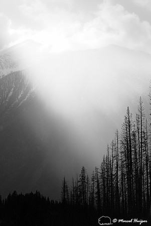 Snow storm in the Rocky Mountains, British Columbia, Canada