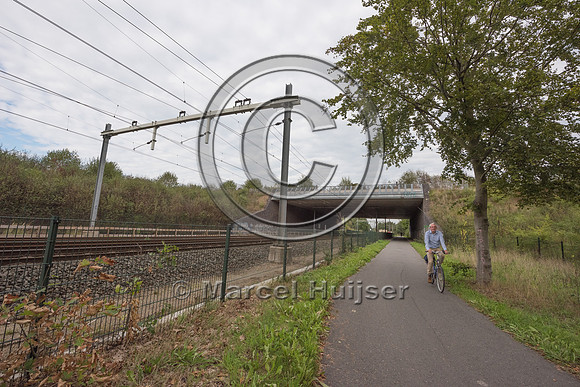 Wildlife overpass across railroad tracks, Soest, The Netherlands