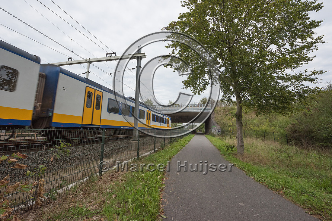 Wildlife overpass across railroad tracks, Soest, The Netherlands