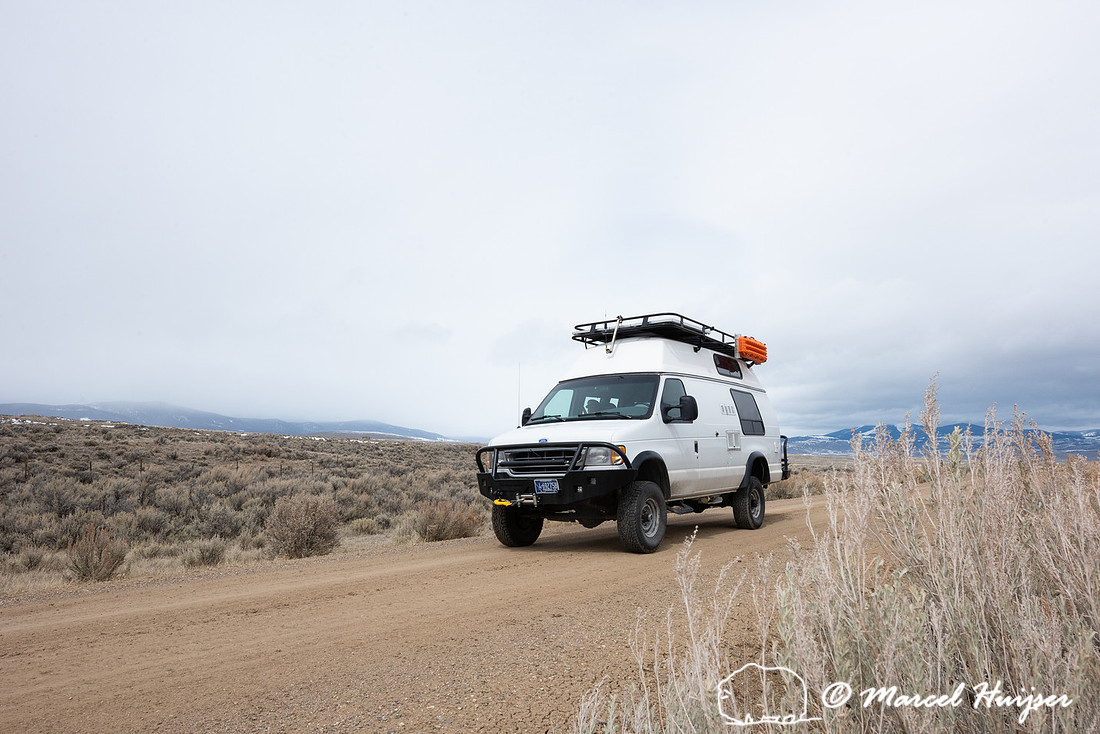 4x4 camper van on dirt road, near Bannack, Montana