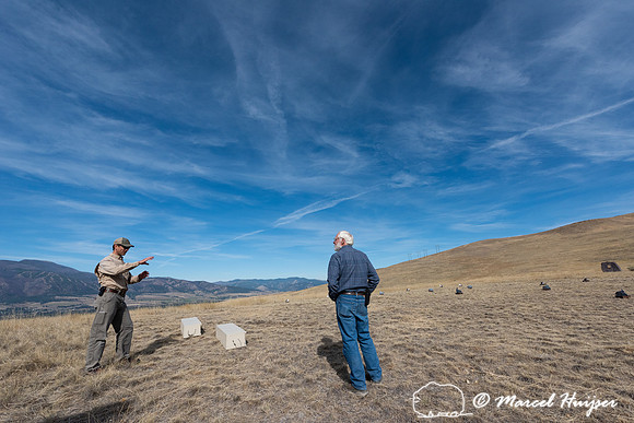 Beau Larkin and John Bundy, MPG ranch, at the lek in preparation