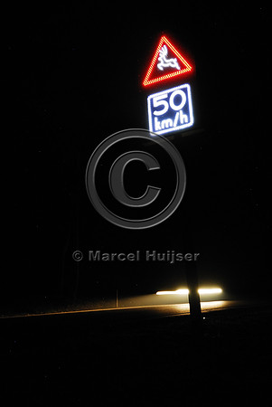 Animal detection system at night, Harderwijk, The Netherlands