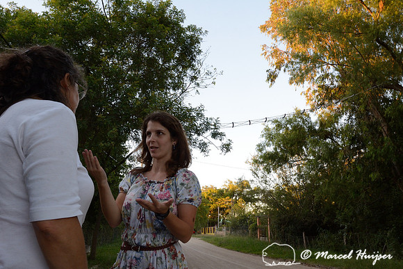 Fernanda Zimmermann Teixeira discusses canopy crossings with Bethanie Walder, near Porto Alegre, Rio Grande do Sul, Brazil