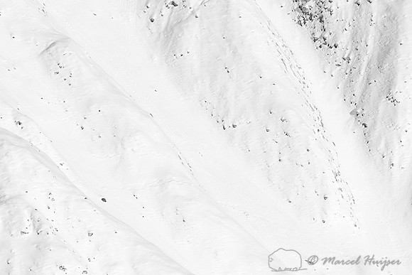 Snowy slope at Tower Falls, Yellowstone National Park, Wyoming