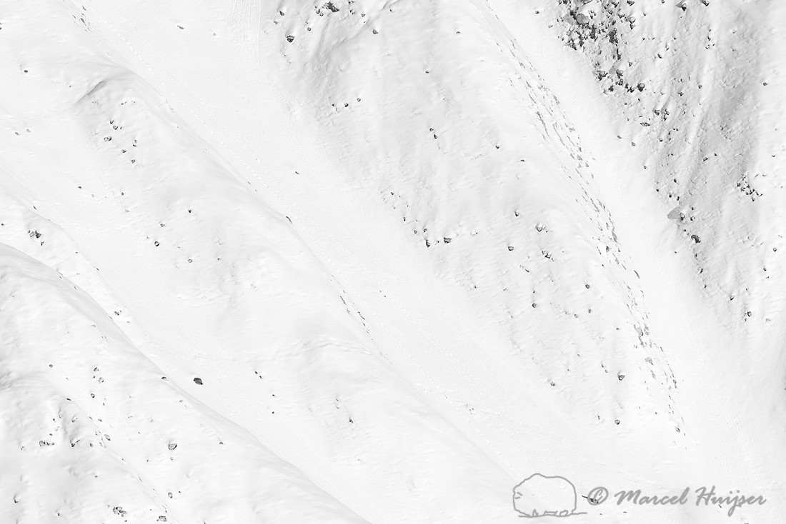 Snowy slope at Tower Falls, Yellowstone National Park, Wyoming