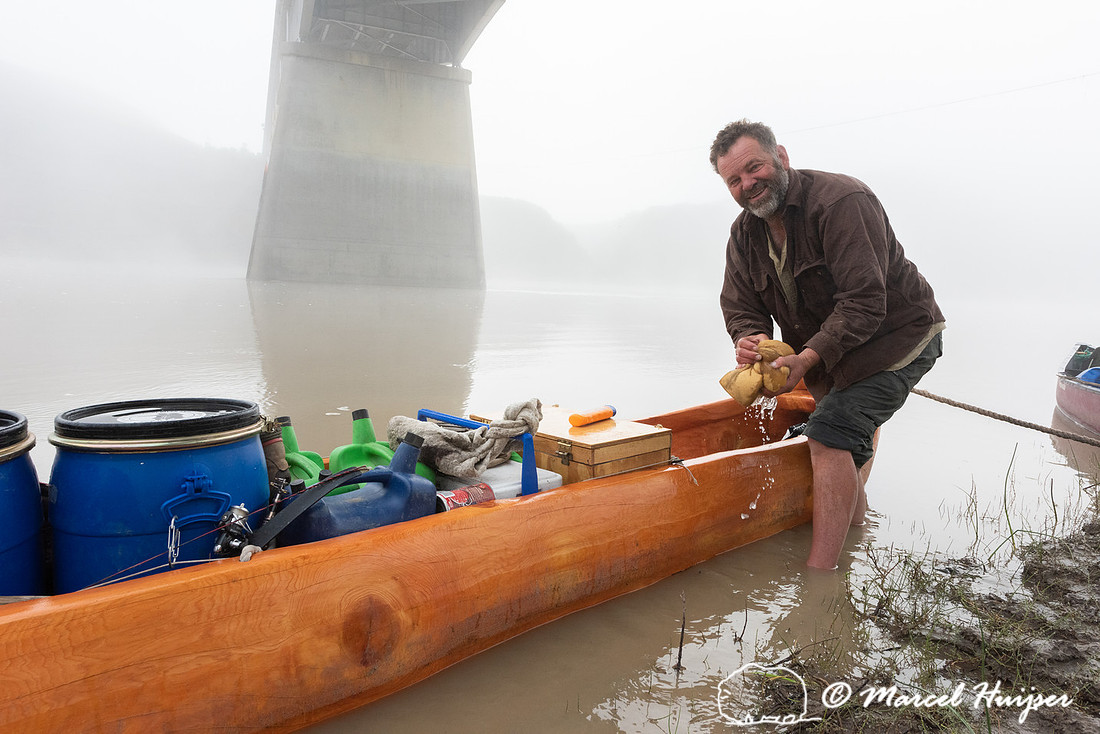 Tom Elpel and his dugout canoe travel 2341 river miles from Thre
