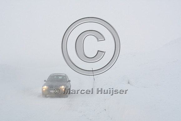 Challenging winter driving conditions, Hwy 27, Norway