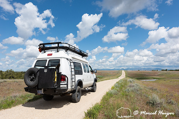 Camper van along Missouri River, Charles M. Russel National Wild
