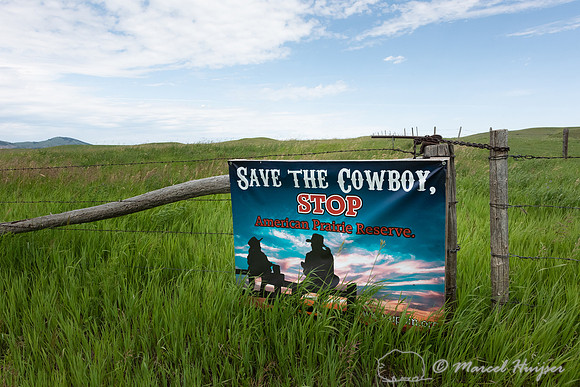 Signs protesting the American Prairie Reserve, Montana, USA