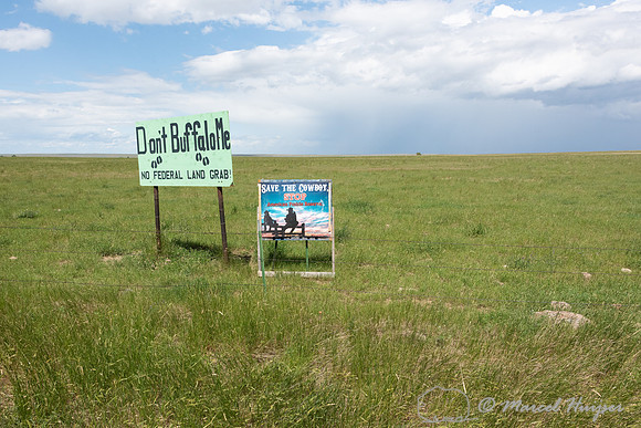 Signs protesting the American Prairie Reserve, Montana, USA
