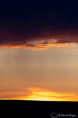 Sunset with storm, Sun Prairie, Montana