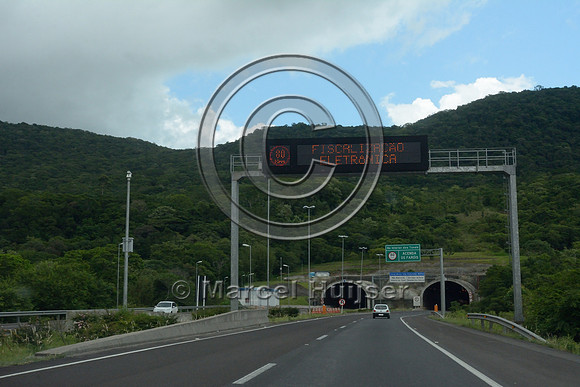 Tunnel (landscape bridge) Morro Alto (1837 m long), BR 101, near Aguapés, Rio Grande do Sul, Brazil