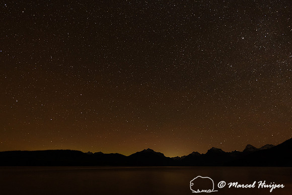 Glow of the distant northern lights, Montana, 31 Oct 2021