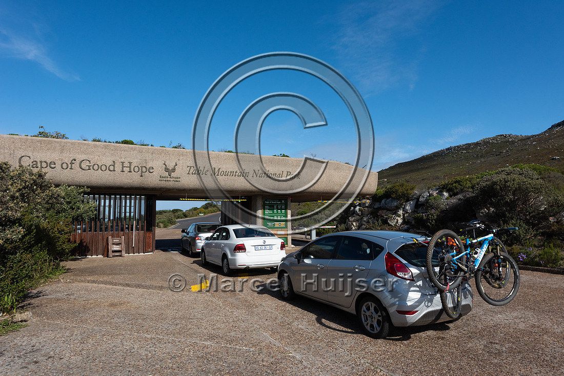 Green vegetated roof at entrance gate Cape of Good Hope, Cape Po
