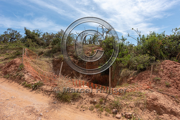 Erosion at drainage pipe, Addo Elephant National Park, Eastern C