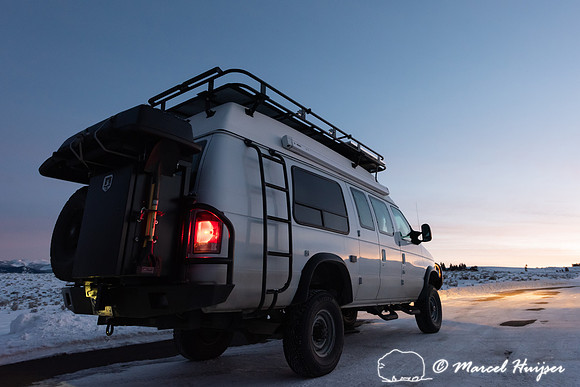 Ford 4x4 camper van, Yellowstone National Park, Wyoming, USA
