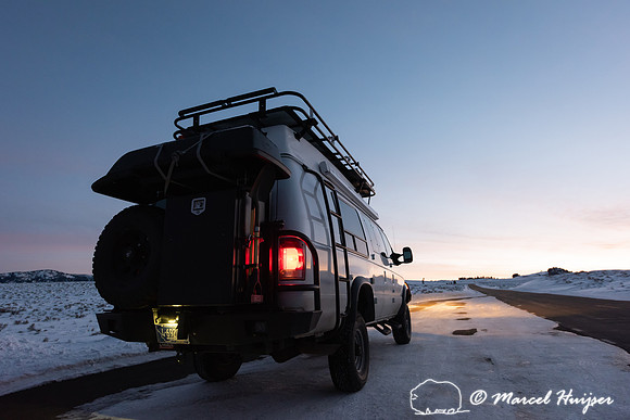 Ford 4x4 camper van, Yellowstone National Park, Wyoming, USA