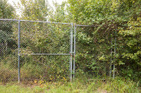 Gate for human access in wildlife fence for black bear (Ursus am