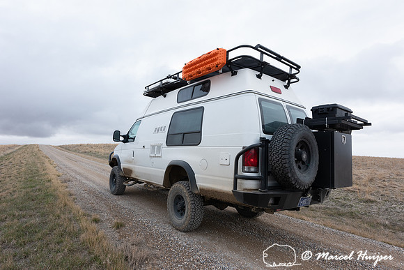 Ford 4x4 camper van, Benton Lake National Wildlife Refuge, Monta