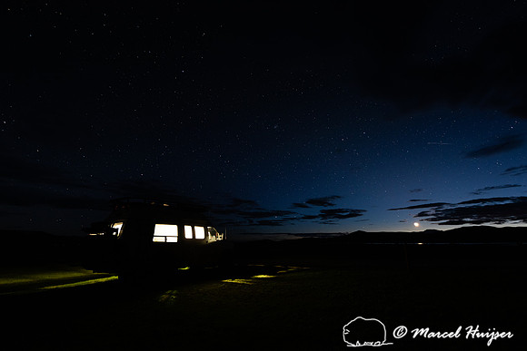 Camper van in Centennial Valley, Montana, USA