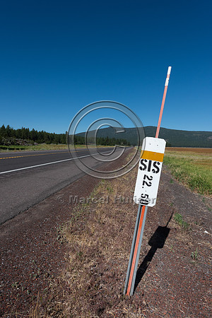 Mile reference post, Klamath National Forest, California
