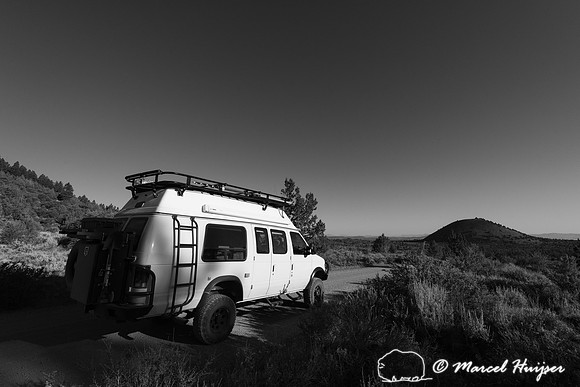 Camper van, Lava Beds National Monument, California
