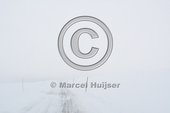 Challenging winter driving conditions, Hwy 27, Norway