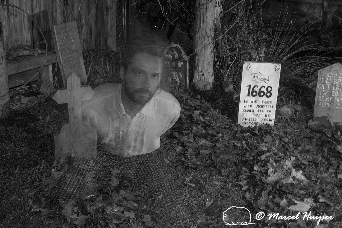 Halloween. Daniel McCue rises from the grave