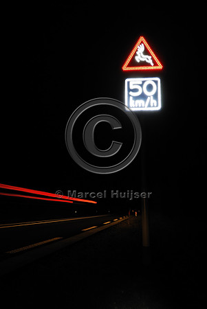 Animal detection system at night, Harderwijk, The Netherlands