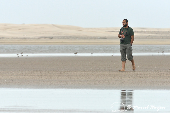 Diogenes Borges Machado walks at  Lagoa do Peixe, Rio Grande do Sul, Brazil