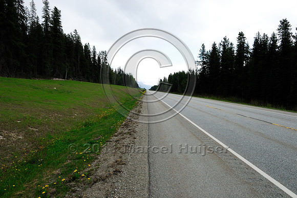 Kinder Morgan Canada oil pipeline (former TMX oil pipeline) after twinning and Hwy 16 through Jasper National Park and Mount Robson Provincial Park, AB, BC