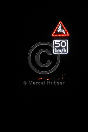 Animal detection system at night, Harderwijk, The Netherlands