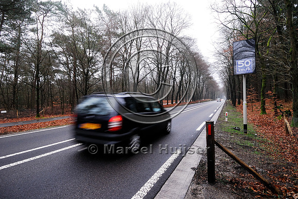 Animal detection system LED SICK WS WE 45 at a gap in a wildlife fence near Harderwijk, The Netherland