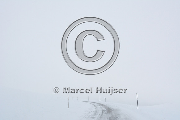 Challenging winter driving conditions, Hwy 27, Norway