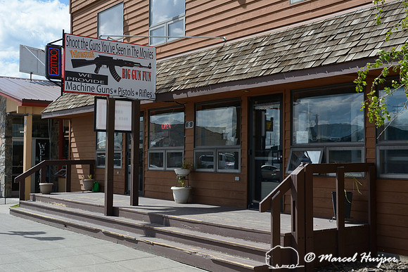 Big Gun Fun business, shoot the guns you've seen in the movies, West Yellowstone, Montana, USA