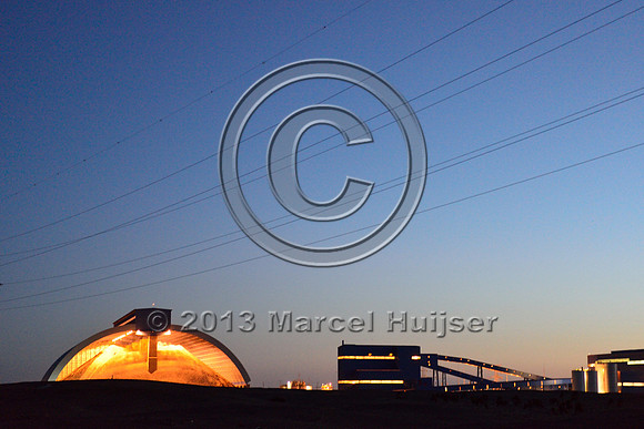 Oyu Tolgoi mine at night, Ömnögovi, Mongolia